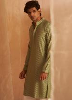 Viscose Pastel Green Eid Wear Embroidery Work Readymade Kurta Pajama